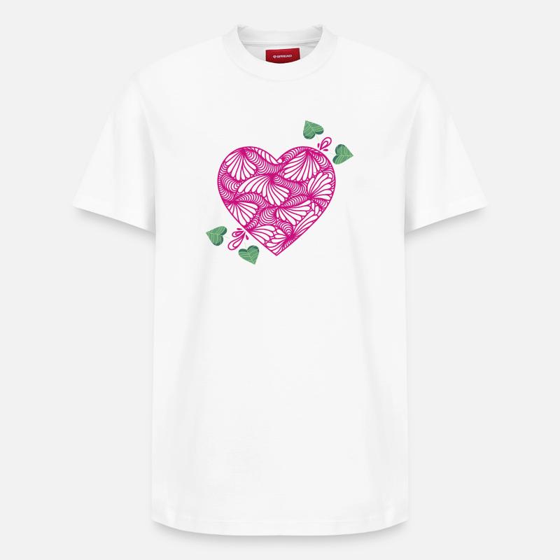romantisches Herz - Relaxed Unisex Supima Cotton T-Shirt – von SPREAD - Weiß