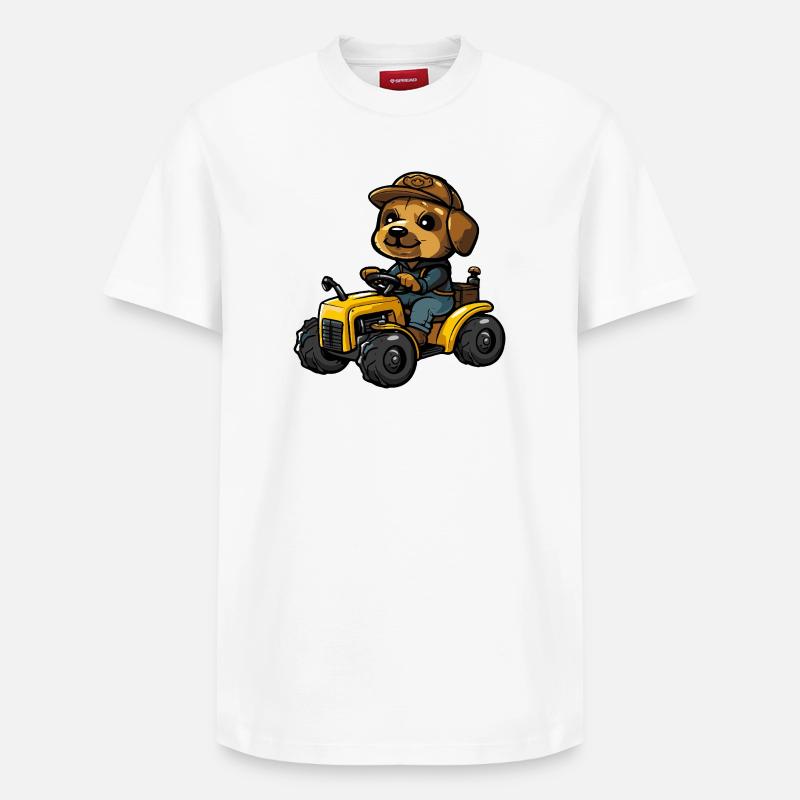 Wal Traktor Farmer - Relaxed Unisex Supima Cotton T-Shirt – von SPREAD - Weiß