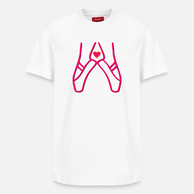 Danse ballette Pointe Shoes - T-shirt unisexe décontracté en coton Supima – de SPREAD - blanc