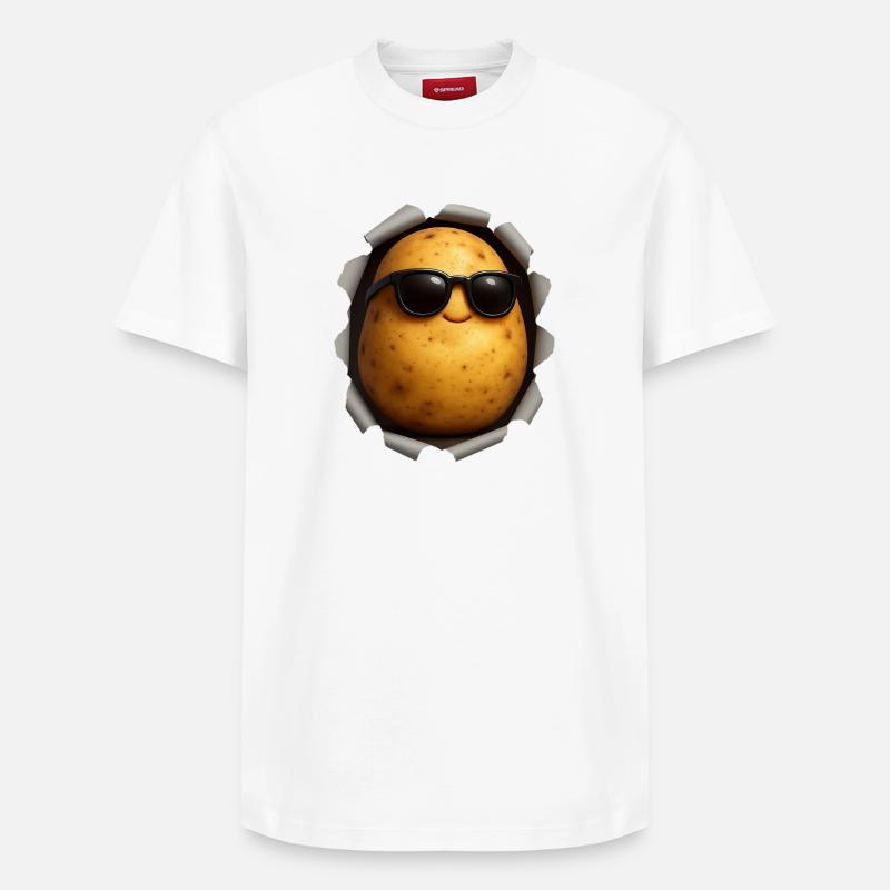 Pomme de terre - T-shirt unisexe décontracté en coton Supima – de SPREAD - blanc