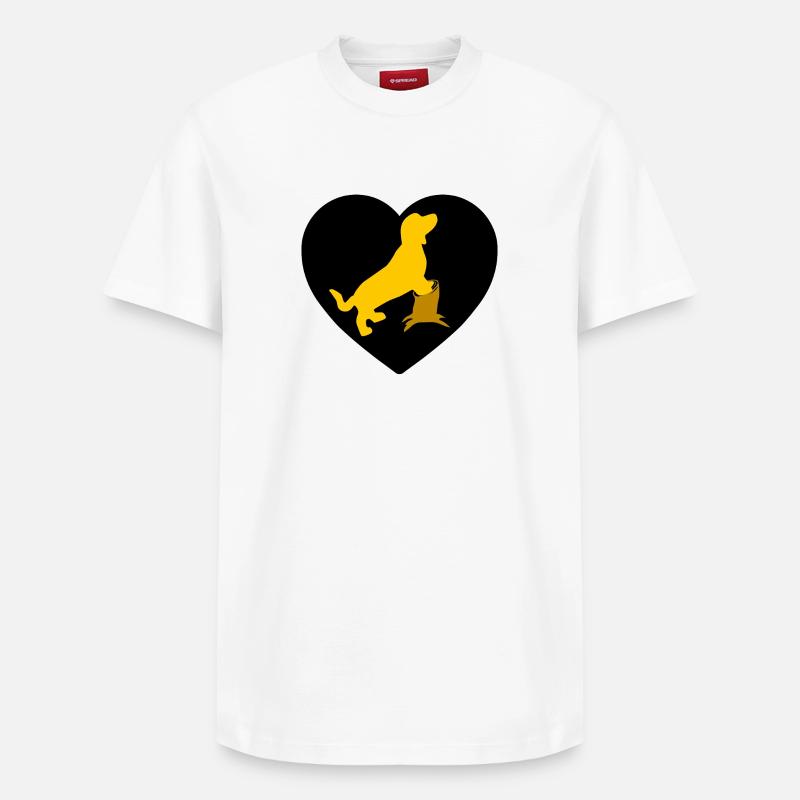 Teckel - T-shirt unisexe décontracté en coton Supima – de SPREAD - blanc