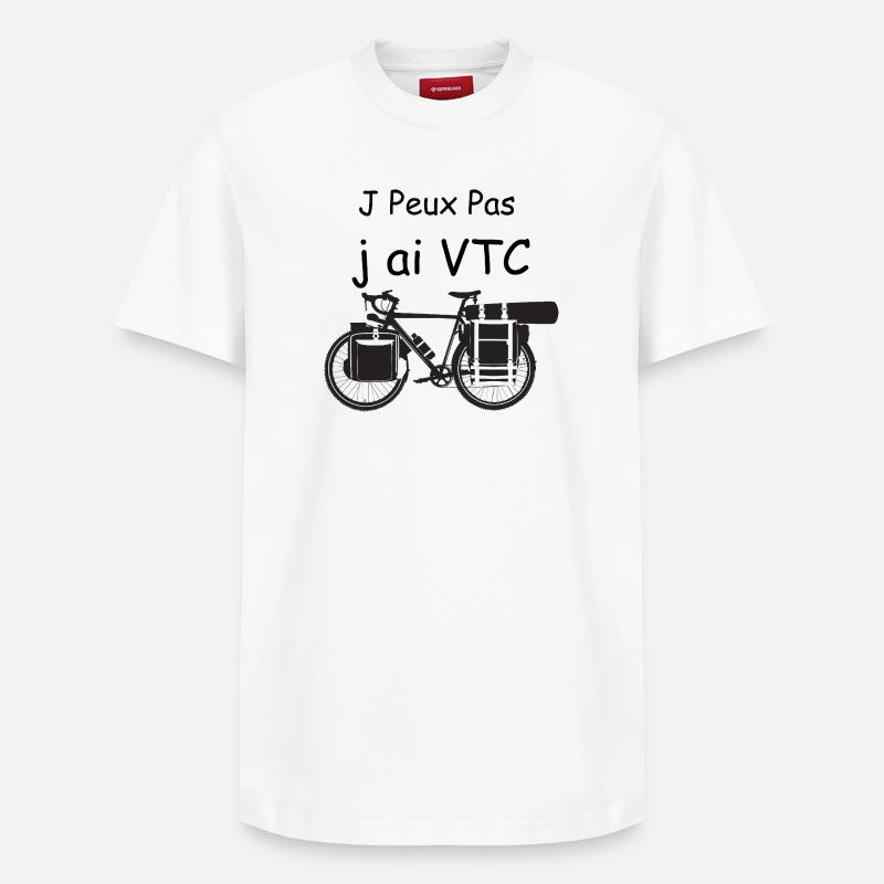 Vélo de voyage (VTC) - T-shirt unisexe décontracté en coton Supima – de SPREAD - blanc