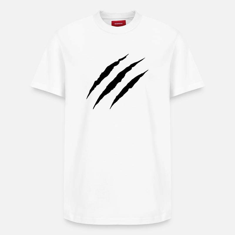 Wolf Scratch - Relaxed Unisex Supima Cotton T-Shirt – von SPREAD - Weiß