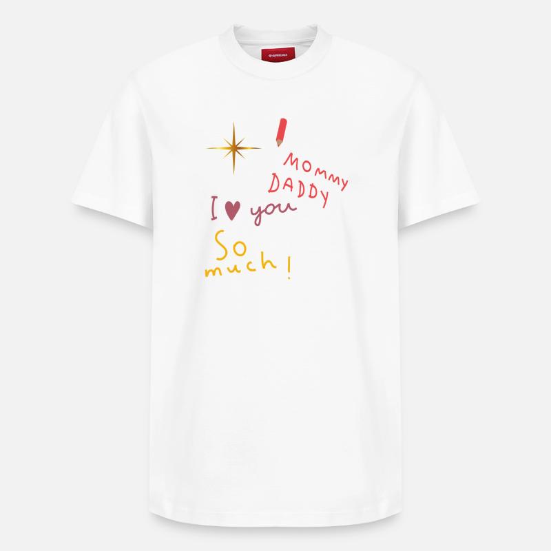 Maman Papa, je t’aime. - T-shirt unisexe décontracté en coton Supima – de SPREAD - blanc