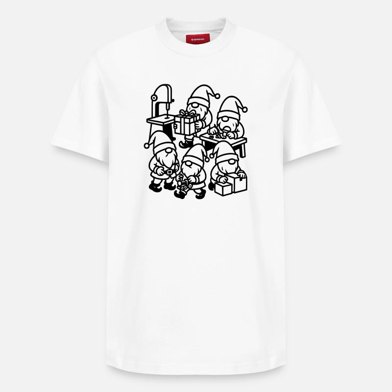 wichtel bei der fleißigen arbeit - Relaxed Unisex Supima Cotton T-Shirt – von SPREAD - Weiß