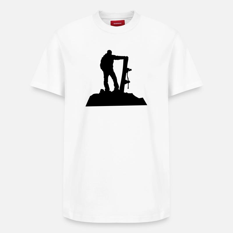 Snowboarders - T-shirt unisexe décontracté en coton Supima – de SPREAD - blanc