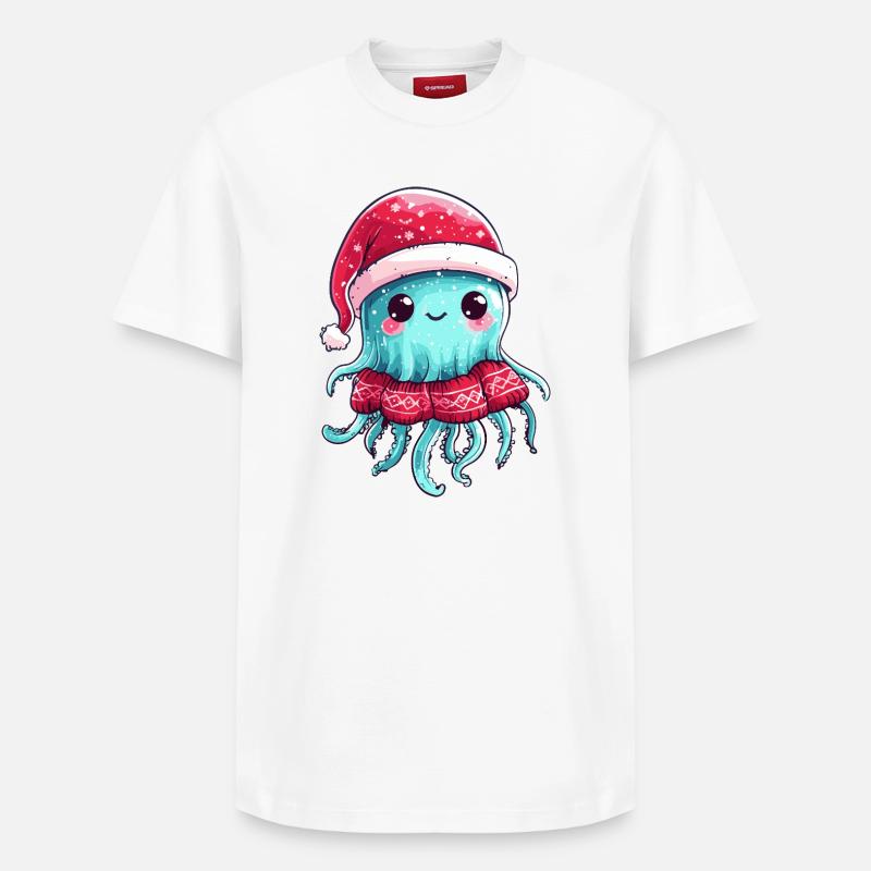 Noël des méduses - T-shirt unisexe décontracté en coton Supima – de SPREAD - blanc