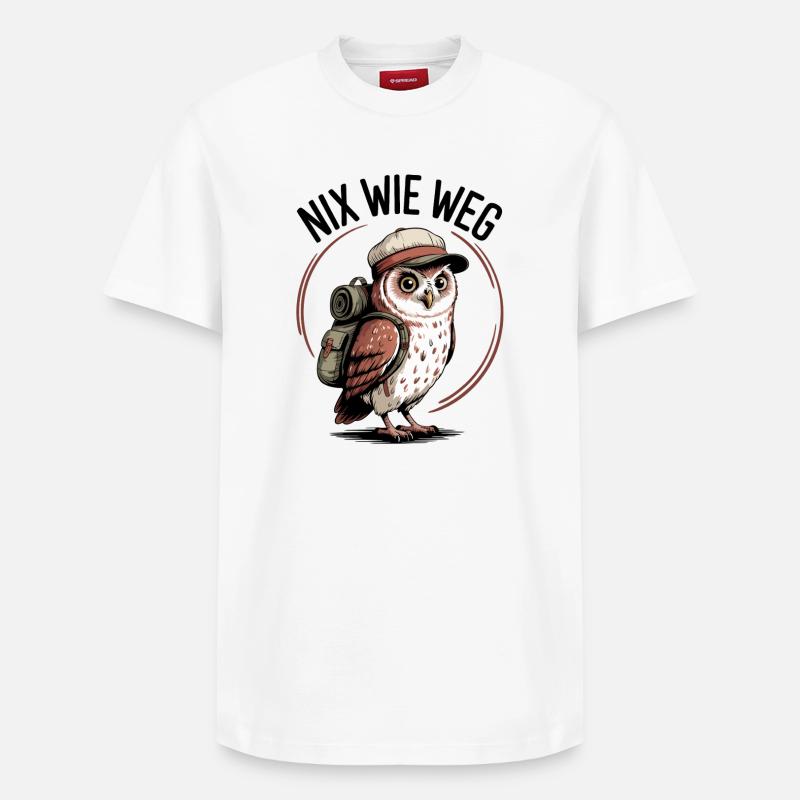 Aventure de chouette en partant - T-shirt unisexe décontracté en coton Supima – de SPREAD - blanc