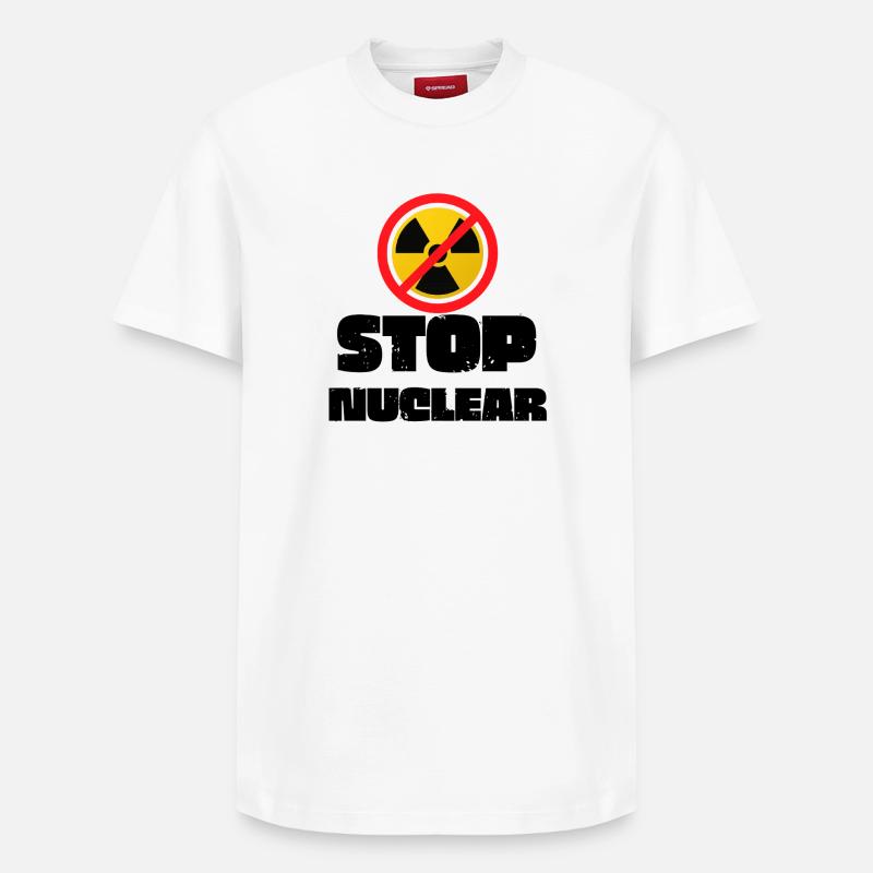 Arrêtez le nucléaire - T-shirt unisexe décontracté en coton Supima – de SPREAD - blanc