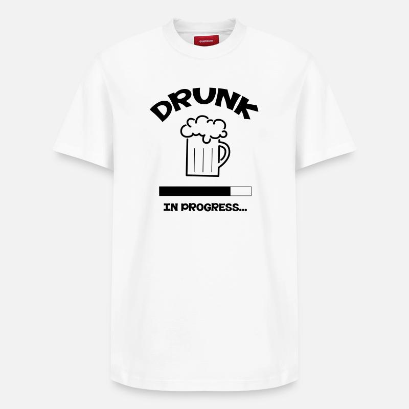 Drunk in Progress - alcool - T-shirt unisexe décontracté en coton Supima – de SPREAD - blanc