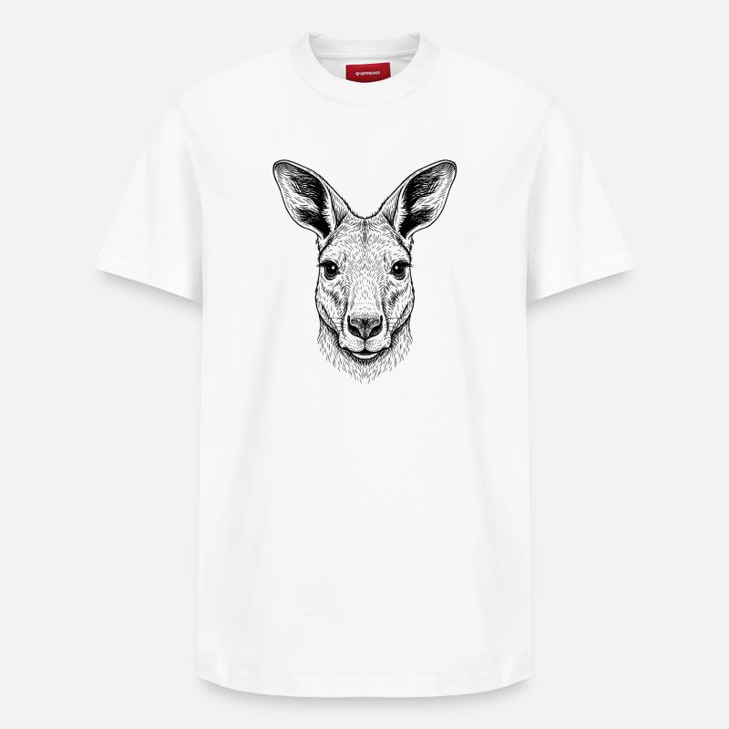 Kangourou - T-shirt unisexe décontracté en coton Supima – de SPREAD - blanc