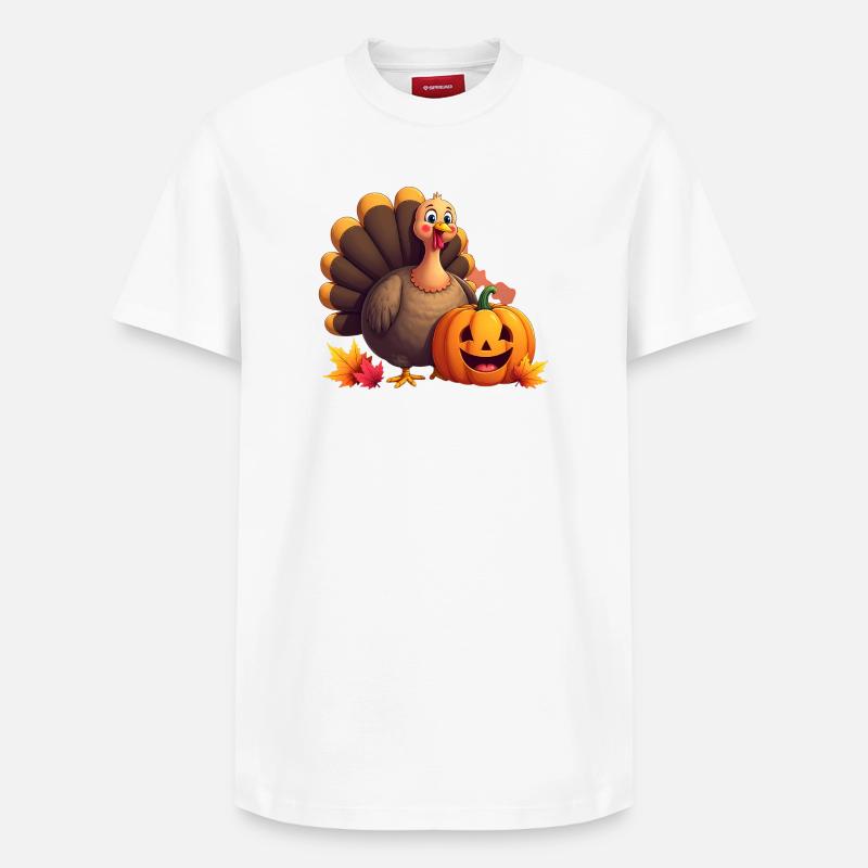 Thanksgiving Drôle Dinde de Thanksgiving - T-shirt unisexe décontracté en coton Supima – de SPREAD - blanc
