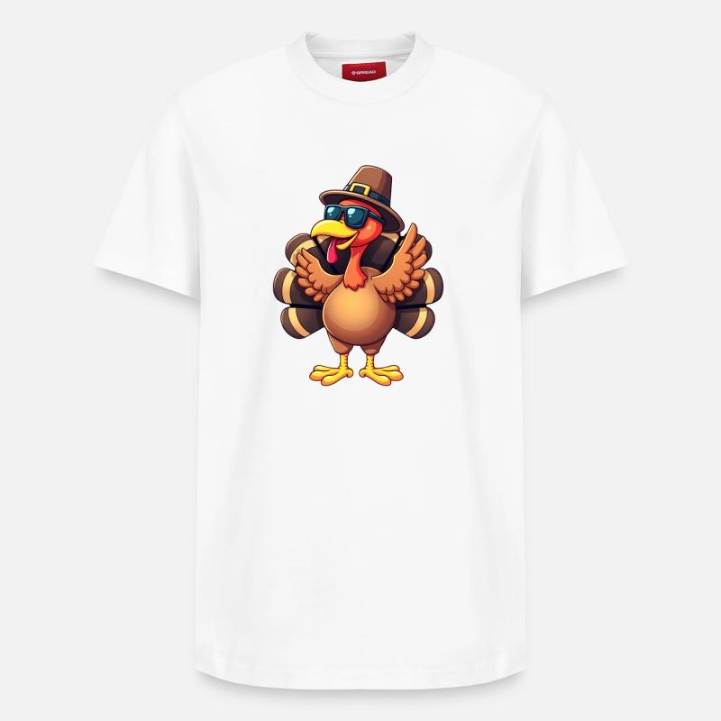 Thanksgiving Drôle Dinde de Thanksgiving - T-shirt unisexe décontracté en coton Supima – de SPREAD - blanc