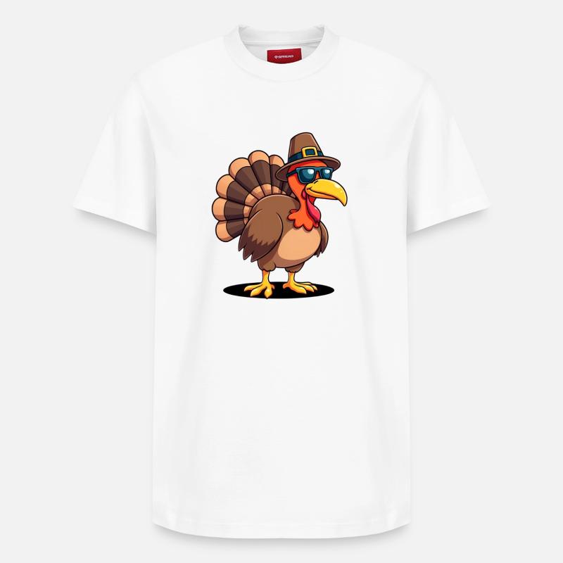 Thanksgiving Drôle Dinde de Thanksgiving - T-shirt unisexe décontracté en coton Supima – de SPREAD - blanc