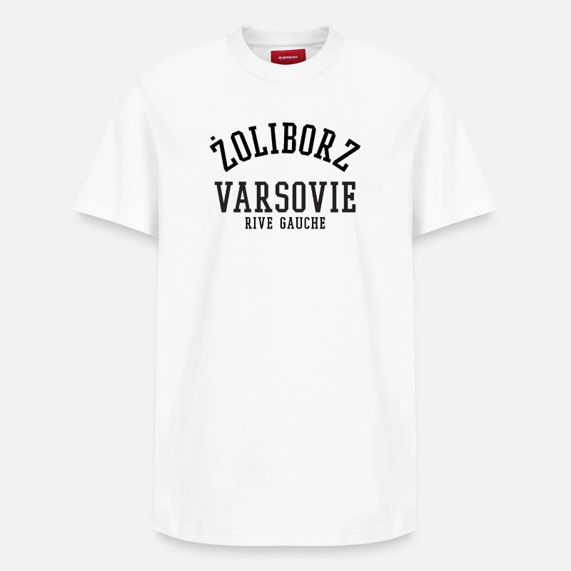 Zoliborz Varsovie - T-shirt unisexe décontracté en coton Supima – de SPREAD - blanc