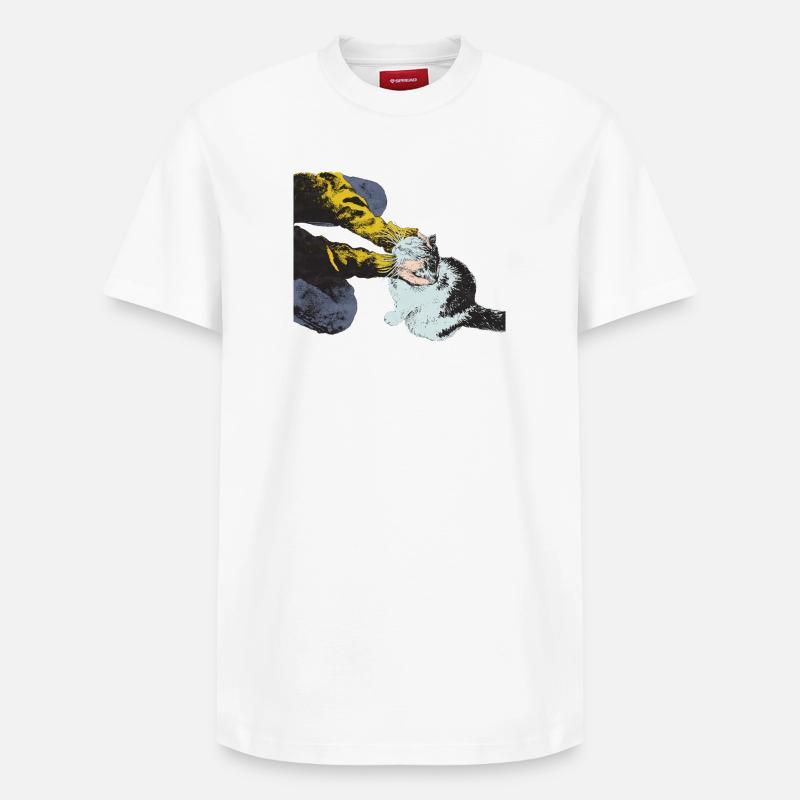 bonheur - T-shirt unisexe décontracté en coton Supima – de SPREAD - blanc