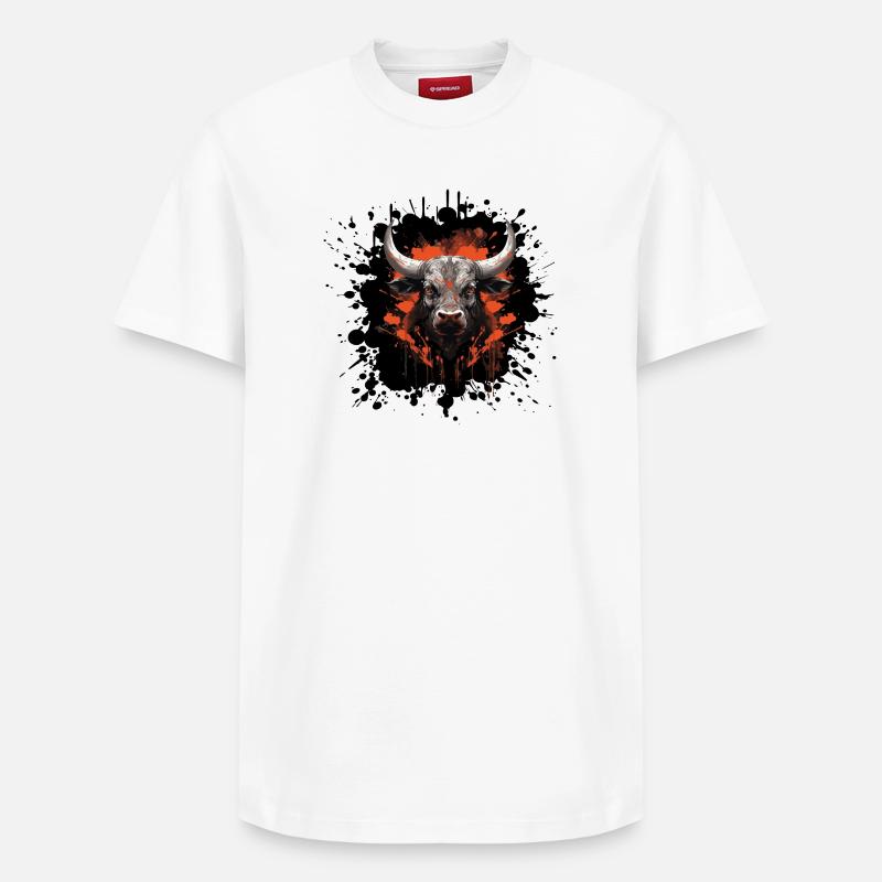 Taureau taureau Blobs - T-shirt unisexe décontracté en coton Supima – de SPREAD - blanc