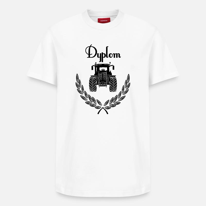 Tracteur Dyplom - T-shirt unisexe décontracté en coton Supima – de SPREAD - blanc