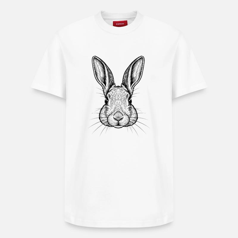 Lapin - T-shirt unisexe décontracté en coton Supima – de SPREAD - blanc