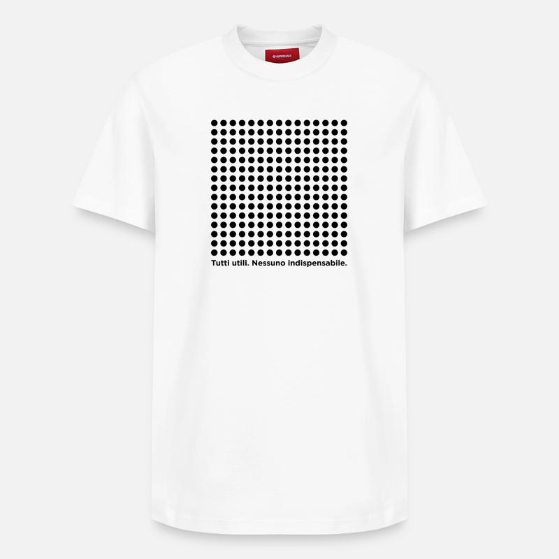 Tous utiles, rien d’indispensable - T-shirt unisexe décontracté en coton Supima – de SPREAD - blanc