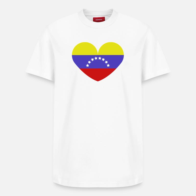 Drapeau du cœur du Venezuela - T-shirt unisexe décontracté en coton Supima – de SPREAD - blanc