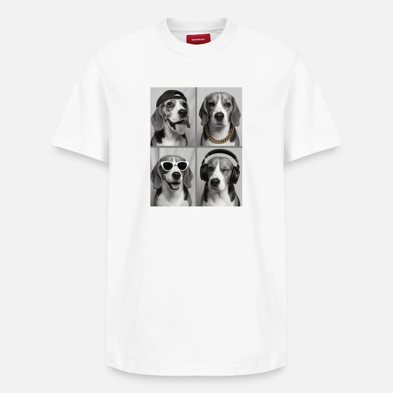 Beagle - Relaxed Unisex Supima Cotton T-Shirt – von SPREAD - Weiß