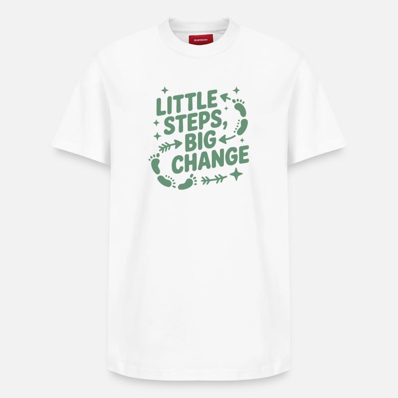 Petits pas, grand changement - T-shirt unisexe décontracté en coton Supima – de SPREAD - blanc