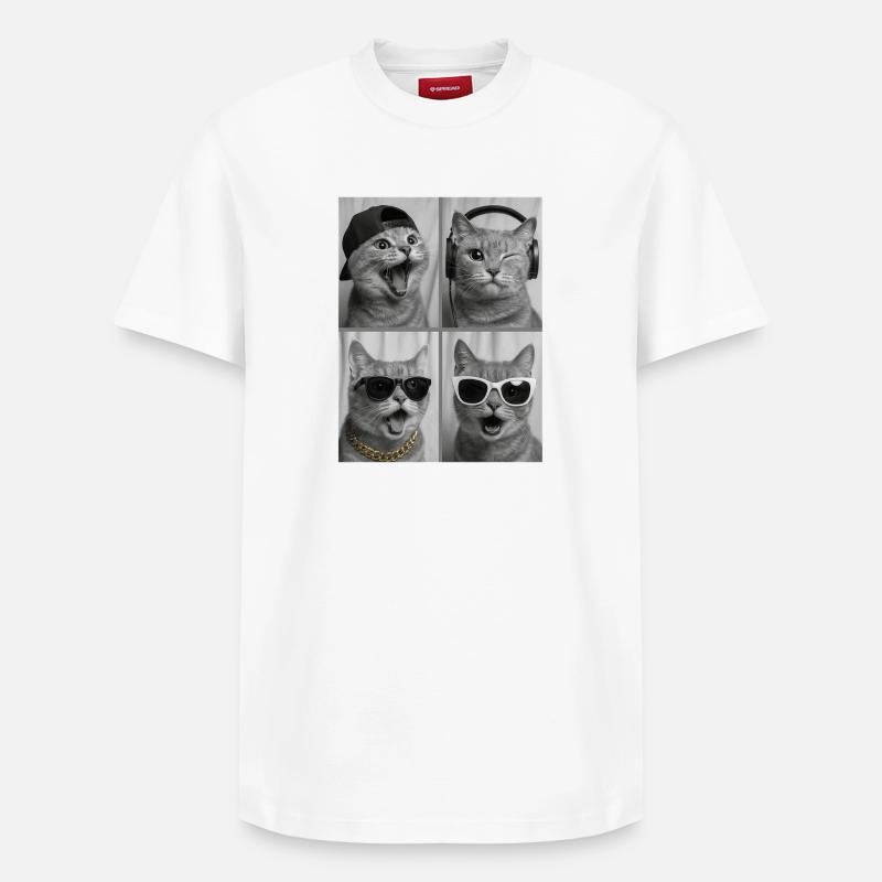 Chat - T-shirt unisexe décontracté en coton Supima – de SPREAD - blanc