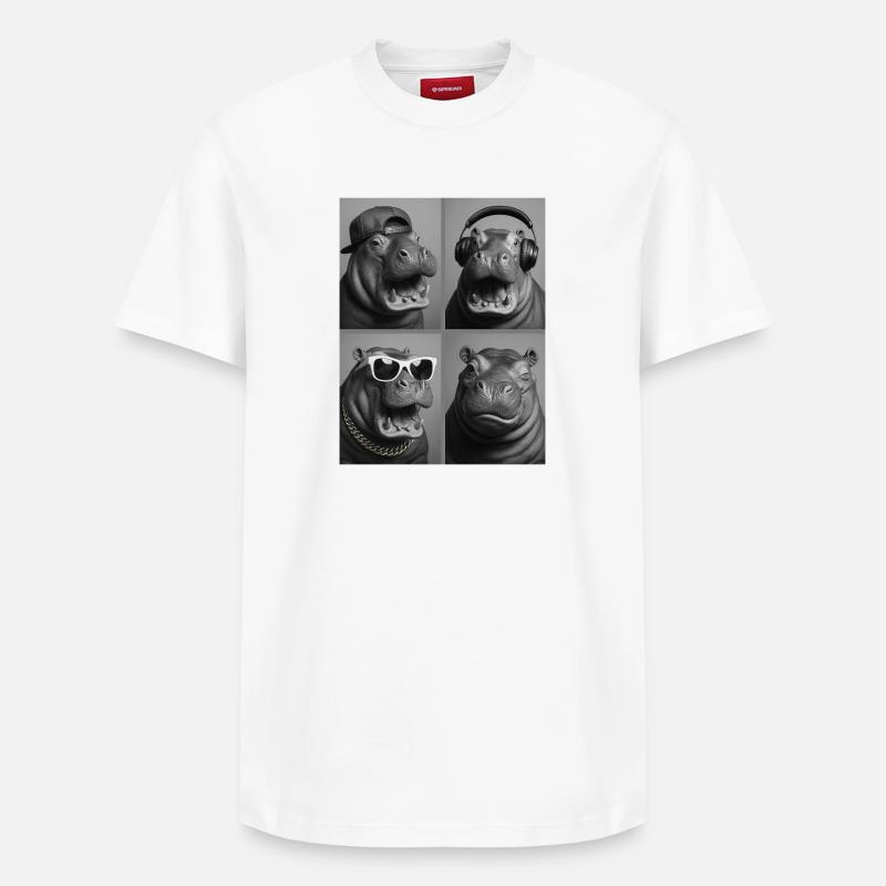 Nilpferd - Relaxed Unisex Supima Cotton T-Shirt – von SPREAD - Weiß