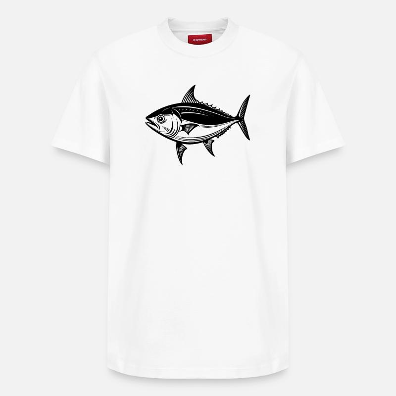 Thunfisch - Relaxed Unisex Supima Cotton T-Shirt – von SPREAD - Weiß