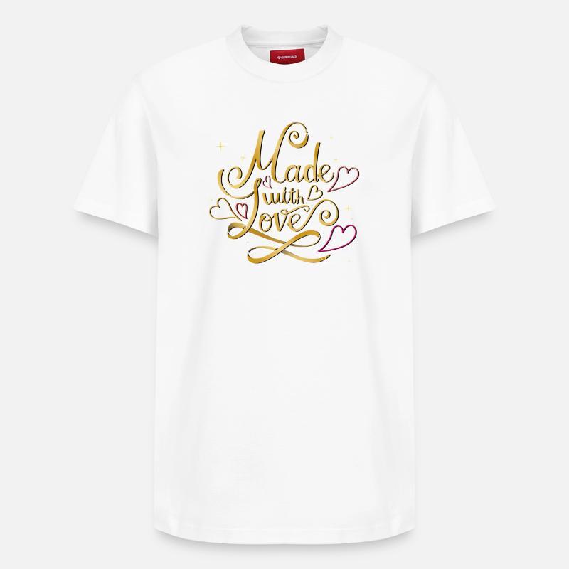 Fait avec amour - T-shirt unisexe décontracté en coton Supima – de SPREAD - blanc