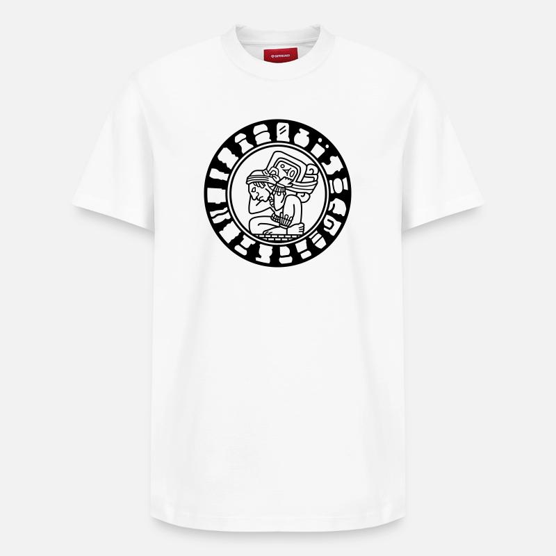 Maya Kalender - Relaxed Unisex Supima Cotton T-Shirt – von SPREAD - Weiß