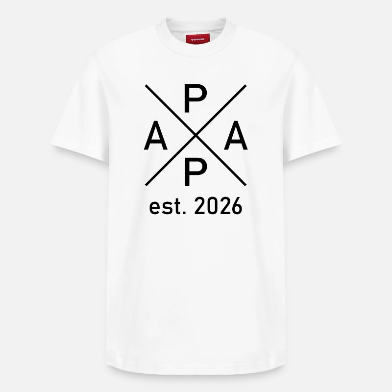 Papa Est. 2026 - T-shirt unisexe décontracté en coton Supima – de SPREAD - blanc