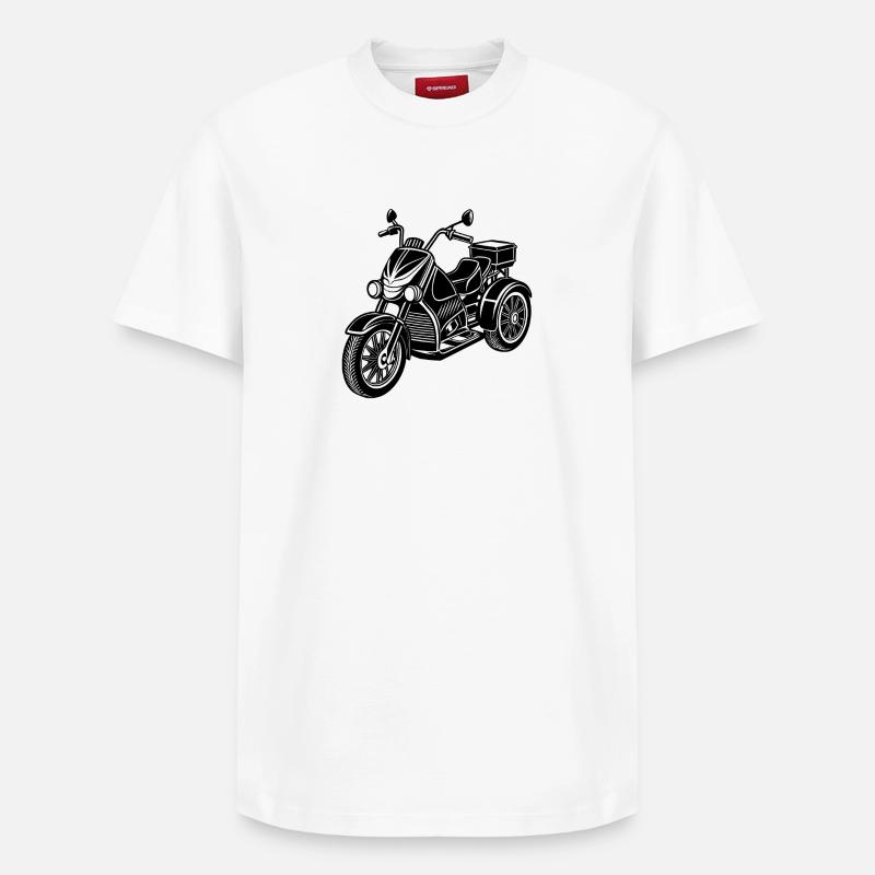 Motocyclette - T-shirt unisexe décontracté en coton Supima – de SPREAD - blanc
