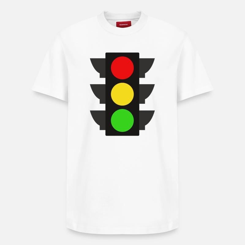Feu de signalisation - T-shirt unisexe décontracté en coton Supima – de SPREAD - blanc