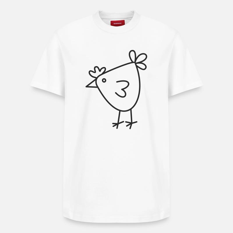 Dessin animé Joyeuse Poule - T-shirt unisexe décontracté en coton Supima – de SPREAD - blanc