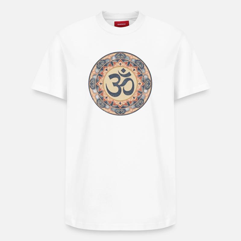 Om Mandala Zen Pattern - T-shirt unisexe décontracté en coton Supima – de SPREAD - blanc