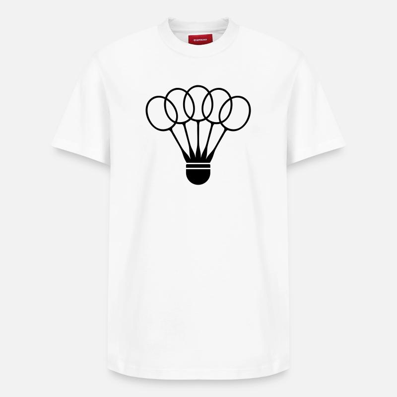 Badminton Federball mit Schläger Fächer - Relaxed Unisex Supima Cotton T-Shirt – von SPREAD - Weiß