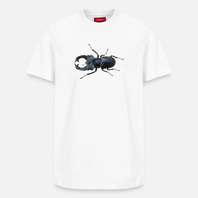 Hirschkäfer  - Relaxed Unisex Supima Cotton T-Shirt – von SPREAD - Weiß