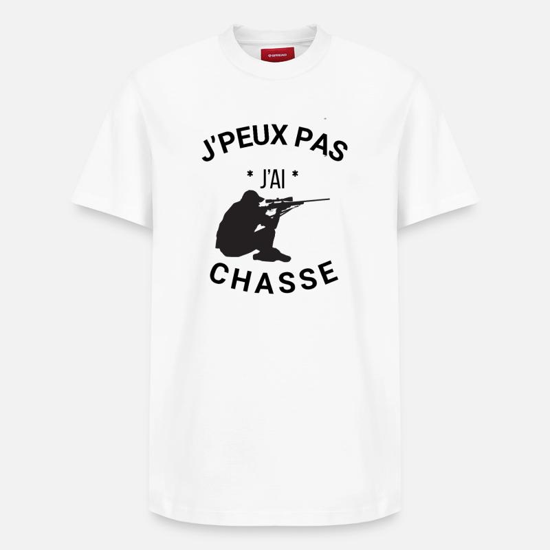 J'peux pas j'ai chasse - T-shirt unisexe décontracté en coton Supima – de SPREAD - blanc
