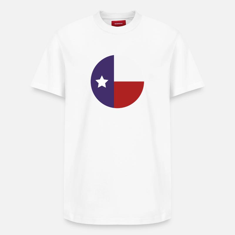 Drapeau rond du Texas - T-shirt unisexe décontracté en coton Supima – de SPREAD - blanc