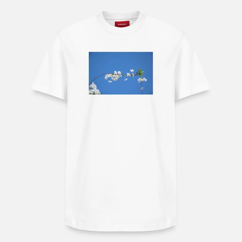 Cerisiers - T-shirt unisexe décontracté en coton Supima – de SPREAD - blanc