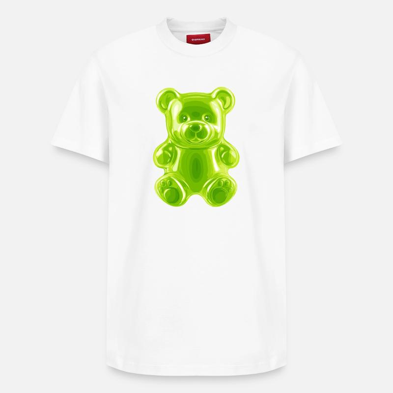 Ours en caoutchouc vert - T-shirt unisexe décontracté en coton Supima – de SPREAD - blanc