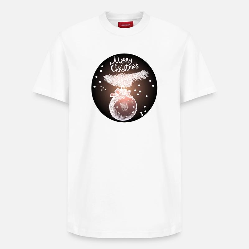 Weihnachtskugel mit Tannenzweig - Relaxed Unisex Supima Cotton T-Shirt – von SPREAD - Weiß