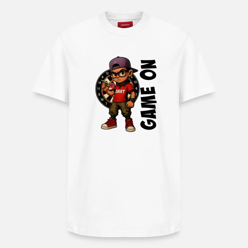 Fléchettes, fléchettes, joueur de fléchettes - T-shirt unisexe décontracté en coton Supima – de SPREAD - blanc