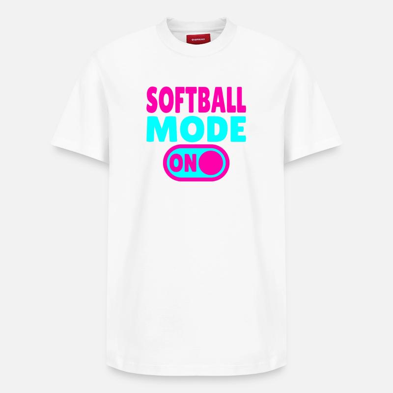 Softball Mode ON - Relaxed Unisex Supima Cotton T-Shirt – von SPREAD - Weiß
