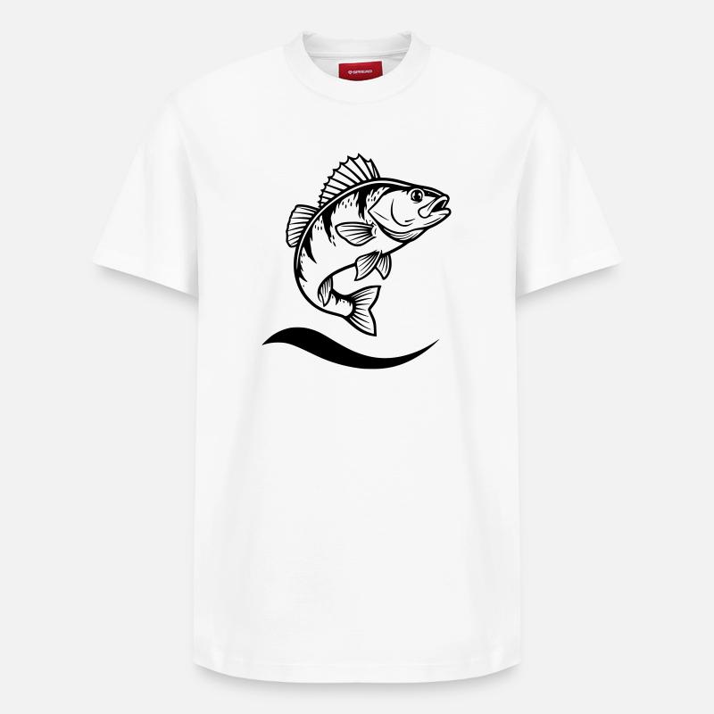 Action du pêcheur sauteur - T-shirt unisexe décontracté en coton Supima – de SPREAD - blanc