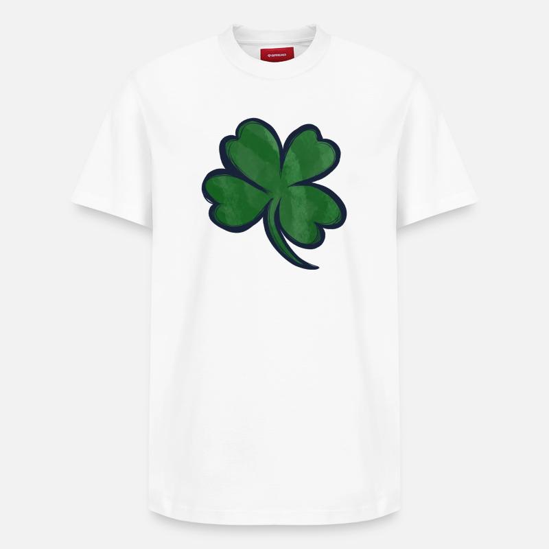 Imprimé trèfle en trèfle aquarelle - T-shirt unisexe décontracté en coton Supima – de SPREAD - blanc