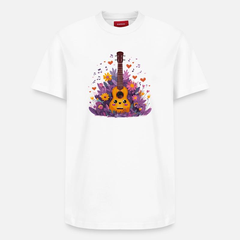 Combo Ukulélé Fleurissant - T-shirt unisexe décontracté en coton Supima – de SPREAD - blanc