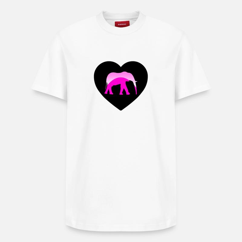 Elefant - Relaxed Unisex Supima Cotton T-Shirt – von SPREAD - Weiß